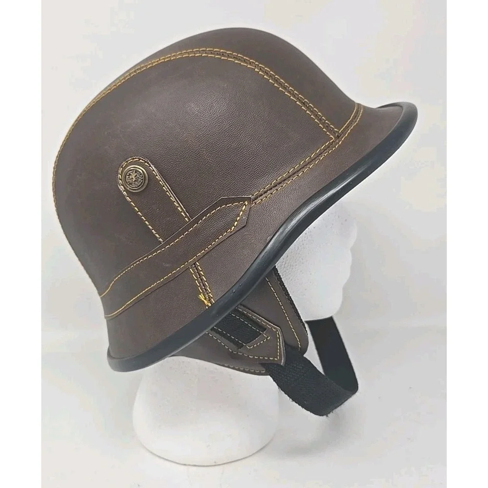 German Novelty Flat Leather Helmet   Movie Prop, Display, Collect H2